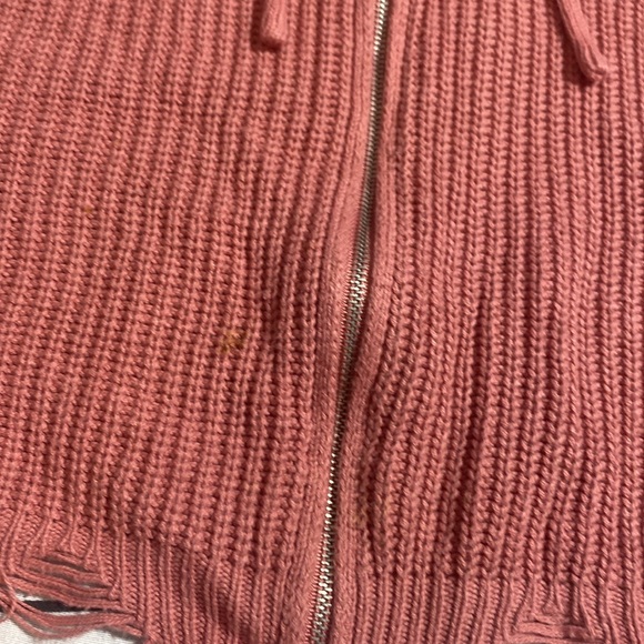 Hooked Up Oversized Cropped Knit Zipper Hoodie - Picture 2 of 11